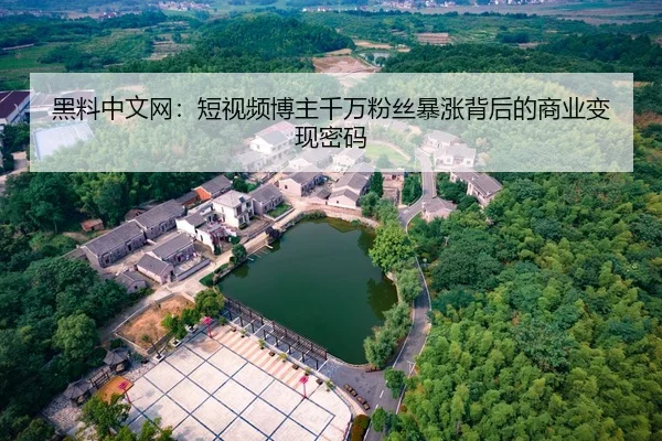 黑料中文网：短视频博主千万粉丝暴涨背后的商业变现密码